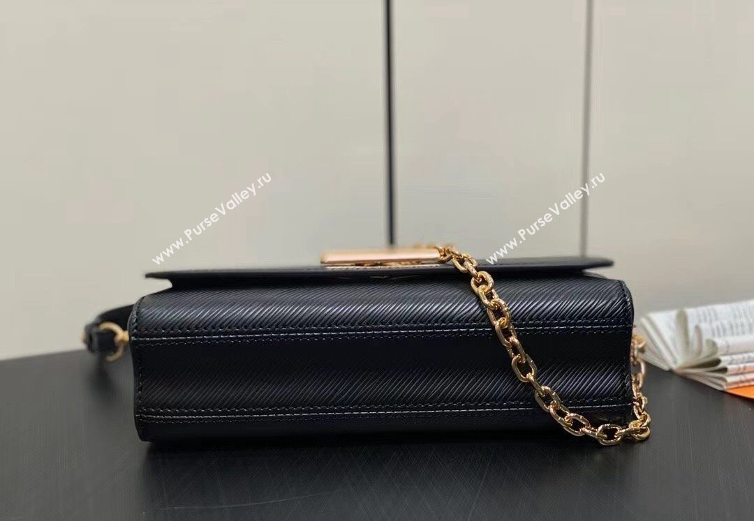 Louis Vuitton Epi grained cowhide leather Twist West Bag M24549 Black 2024 (kiki-24040101)