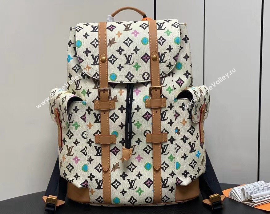 Louis Vuitton Monogram Craggy Canvas Christopher MM Bag M25240 Vanilla 2024 (kiki-24040123)