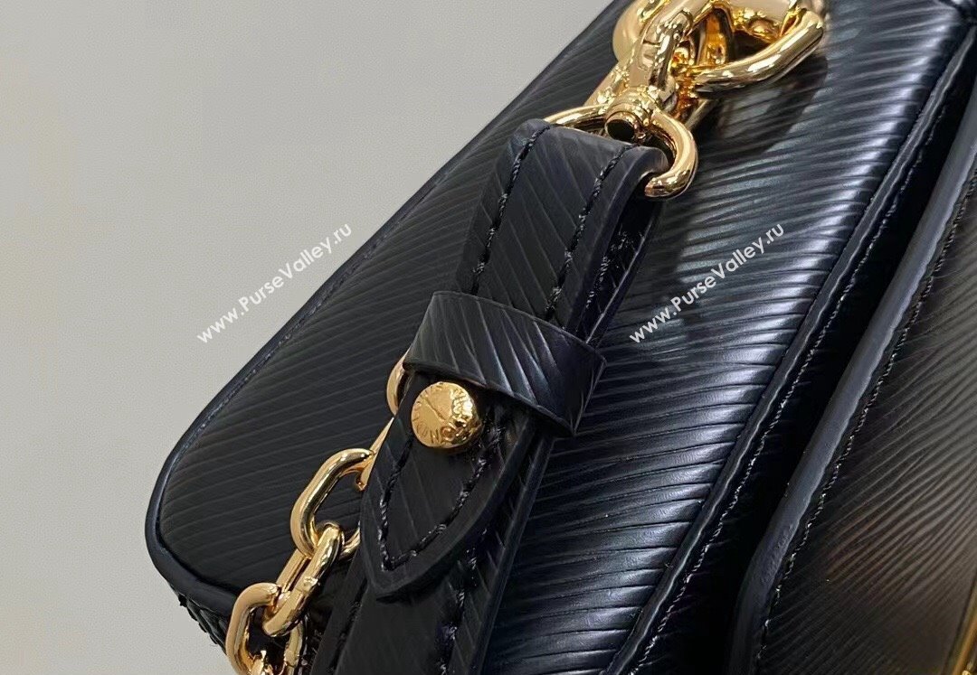 Louis Vuitton Epi grained cowhide leather Twist West Bag M24549 Black 2024 (kiki-24040101)