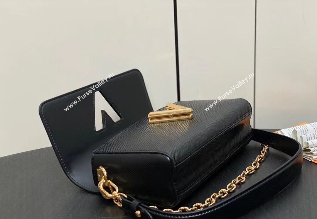 Louis Vuitton Epi grained cowhide leather Twist West Bag M24549 Black 2024 (kiki-24040101)