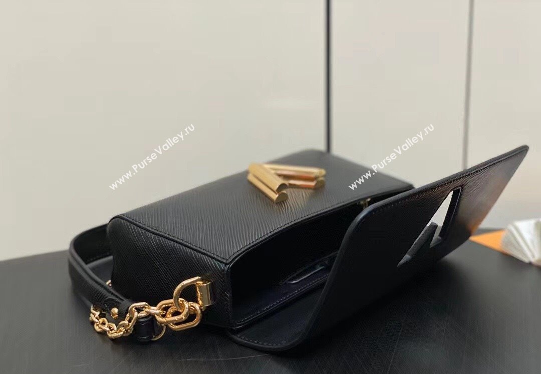Louis Vuitton Epi grained cowhide leather Twist West Bag M24549 Black 2024 (kiki-24040101)