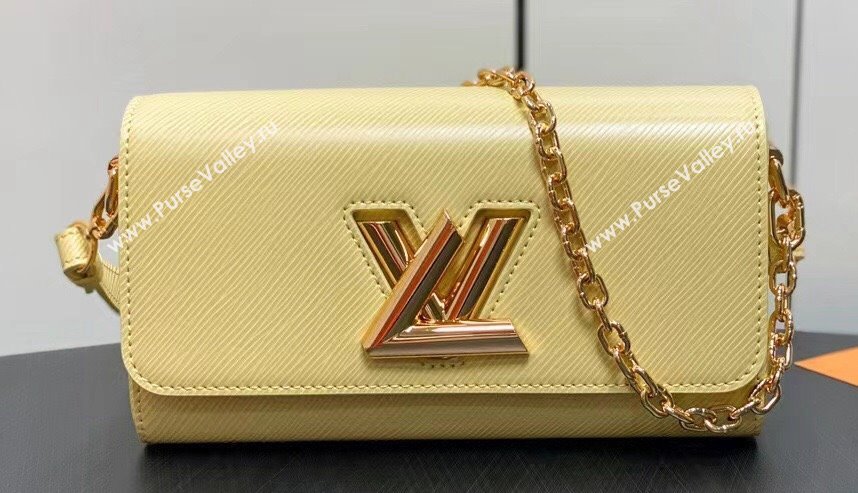 Louis Vuitton Epi grained cowhide leather Twist West Bag M24548 Banana Yellow 2024 (kiki-24040103)