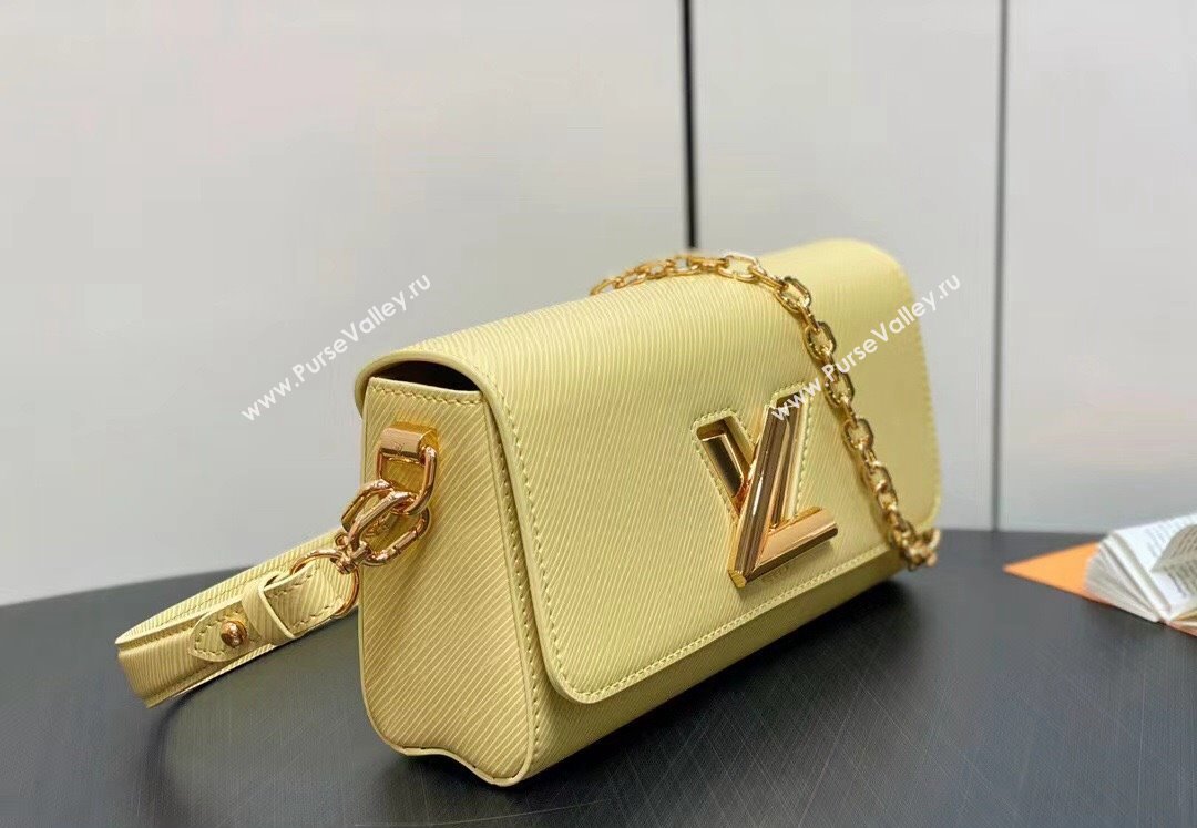 Louis Vuitton Epi grained cowhide leather Twist West Bag M24548 Banana Yellow 2024 (kiki-24040103)