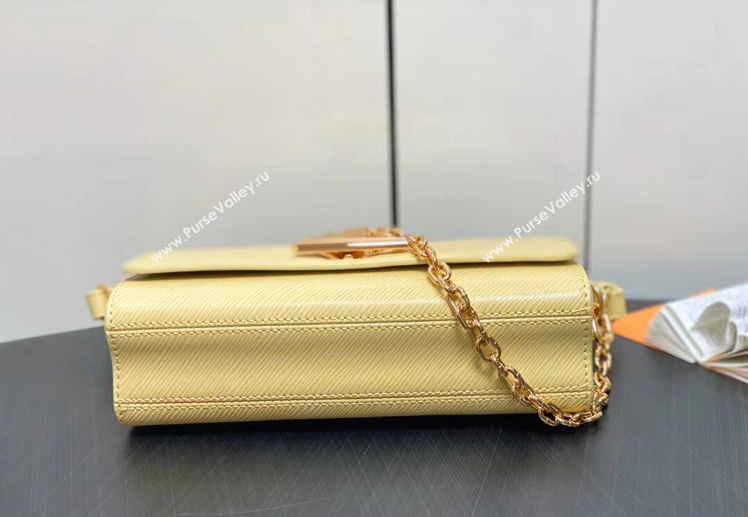 Louis Vuitton Epi grained cowhide leather Twist West Bag M24548 Banana Yellow 2024 (kiki-24040103)