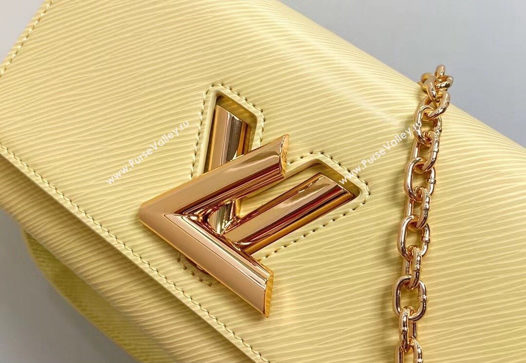 Louis Vuitton Epi grained cowhide leather Twist West Bag M24548 Banana Yellow 2024 (kiki-24040103)