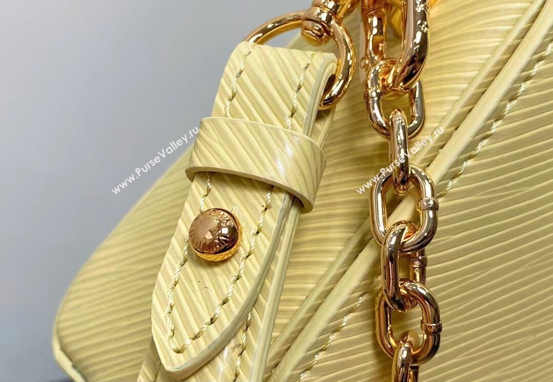 Louis Vuitton Epi grained cowhide leather Twist West Bag M24548 Banana Yellow 2024 (kiki-24040103)