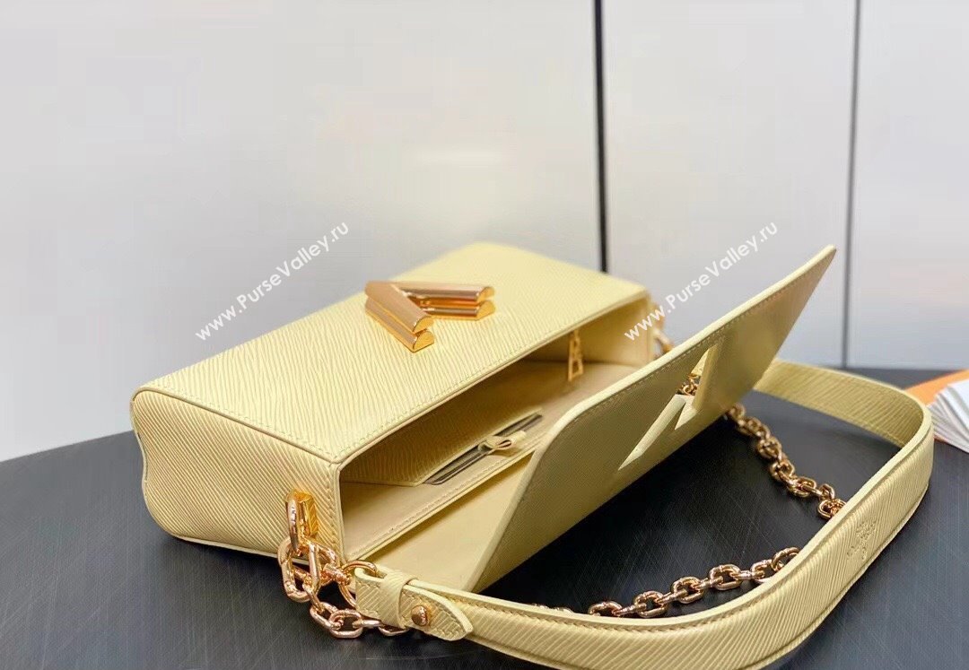 Louis Vuitton Epi grained cowhide leather Twist West Bag M24548 Banana Yellow 2024 (kiki-24040103)