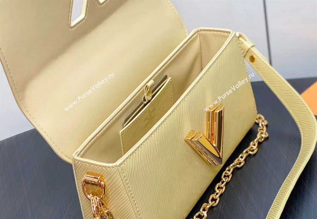 Louis Vuitton Epi grained cowhide leather Twist West Bag M24548 Banana Yellow 2024 (kiki-24040103)