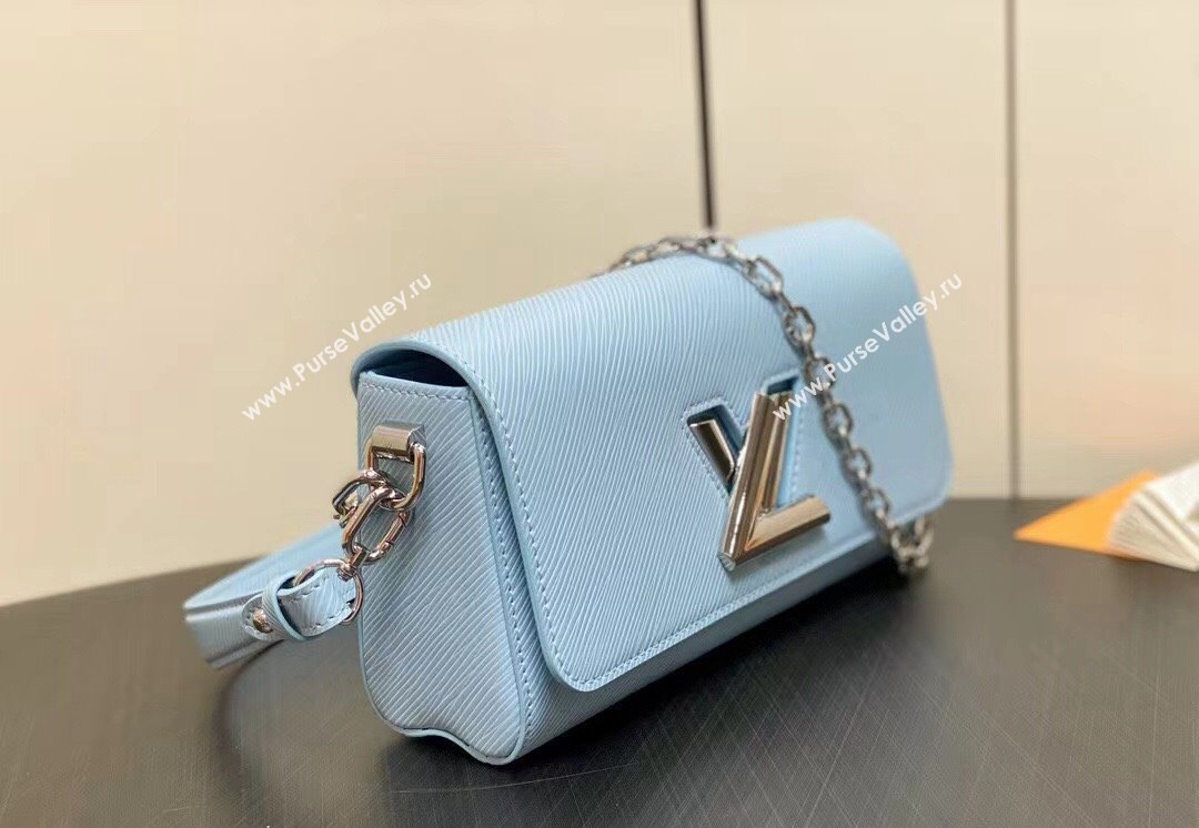 Louis Vuitton Epi grained cowhide leather Twist West Bag M24566 Candy Blue 2024 (kiki-24040104)