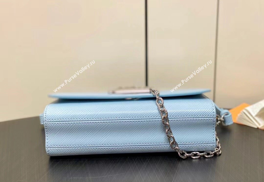 Louis Vuitton Epi grained cowhide leather Twist West Bag M24566 Candy Blue 2024 (kiki-24040104)
