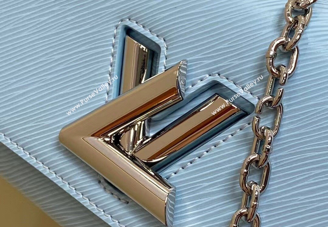 Louis Vuitton Epi grained cowhide leather Twist West Bag M24566 Candy Blue 2024 (kiki-24040104)