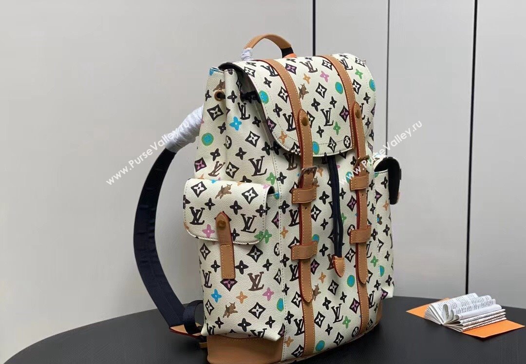Louis Vuitton Monogram Craggy Canvas Christopher MM Bag M25240 Vanilla 2024 (kiki-24040123)
