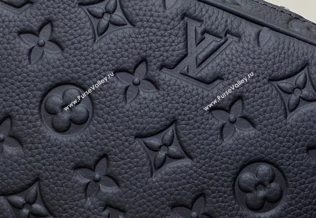 Louis Vuitton Monogram Shadow cowhide leather Alpha Messenger Bag Black 2024 (kiki-24040129)