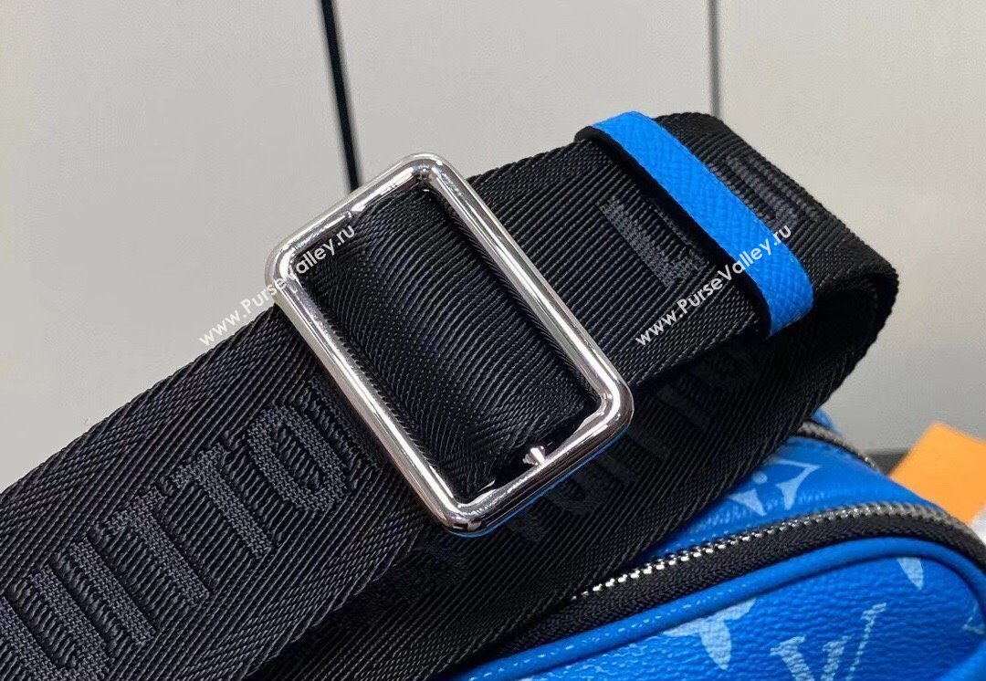 Louis Vuitton Taiga leather and Monogram canvas Alpha Messenger Bag M31016 Blue 2024 (kiki-24040127)