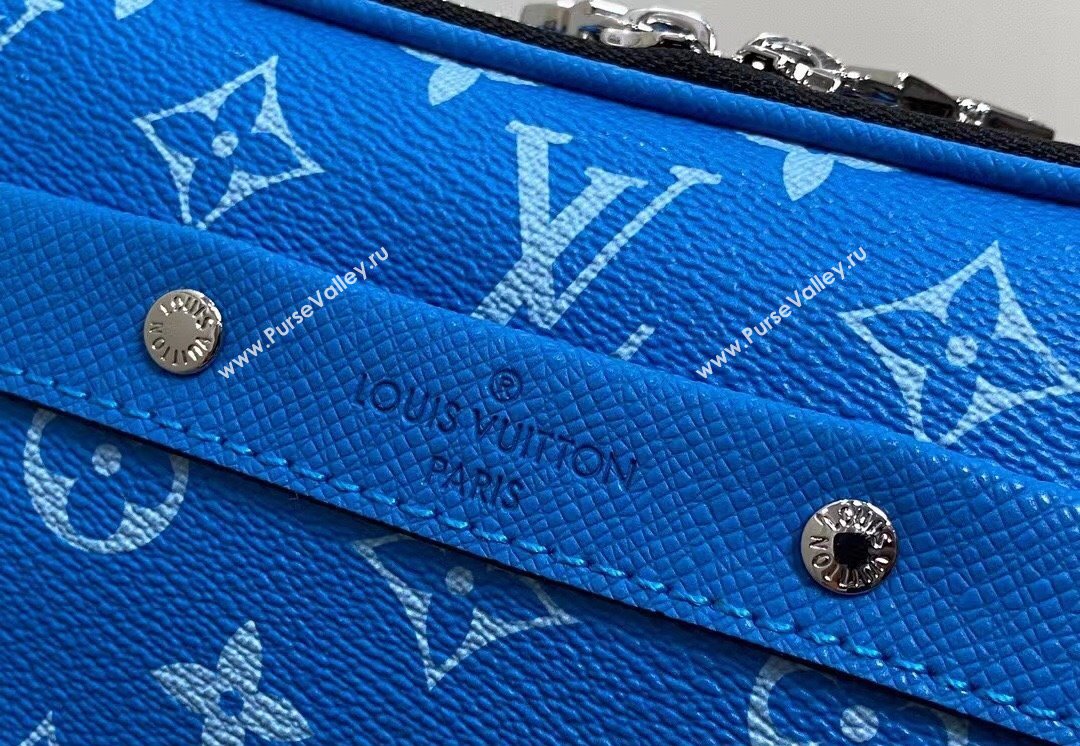 Louis Vuitton Taiga leather and Monogram canvas Alpha Messenger Bag M31016 Blue 2024 (kiki-24040127)