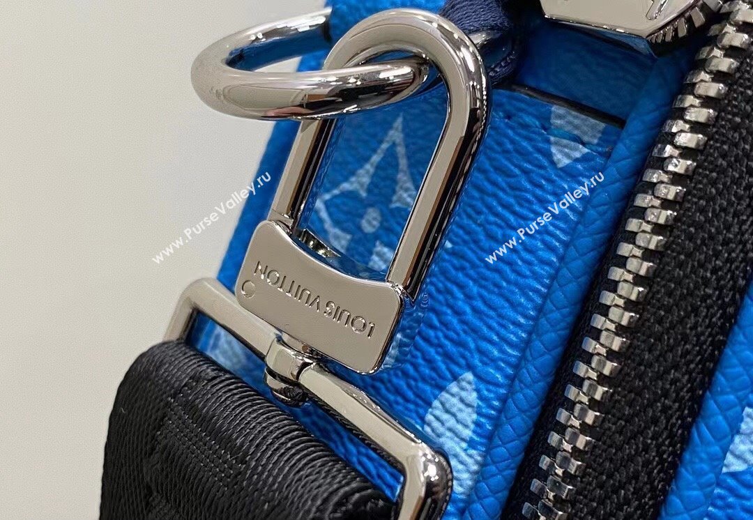 Louis Vuitton Taiga leather and Monogram canvas Alpha Messenger Bag M31016 Blue 2024 (kiki-24040127)