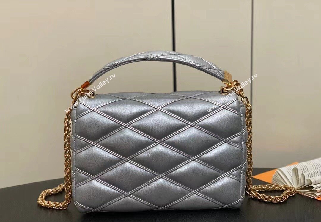 Louis Vuitton Lamb leather GO-14 MM Bag M25107 Silver 2024 (kiki-24040110)