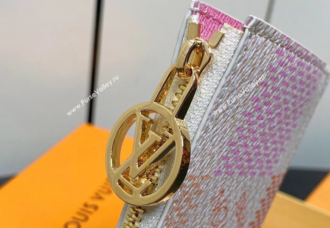 Louis Vuitton Damier Giant canvas Romy Card Holder N40639 Peach Pink 2024 (kiki-24040121)