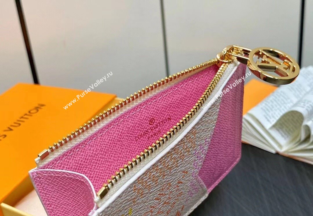 Louis Vuitton Damier Giant canvas Romy Card Holder N40639 Peach Pink 2024 (kiki-24040121)