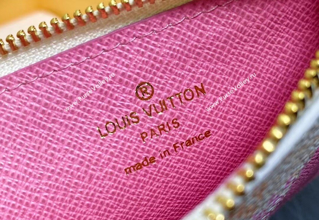 Louis Vuitton Damier Giant canvas Romy Card Holder N40639 Peach Pink 2024 (kiki-24040121)