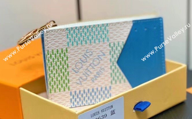 Louis Vuitton Damier Giant canvas Romy Card Holder N40639 Pistachio Green 2024 (kiki-24040122)