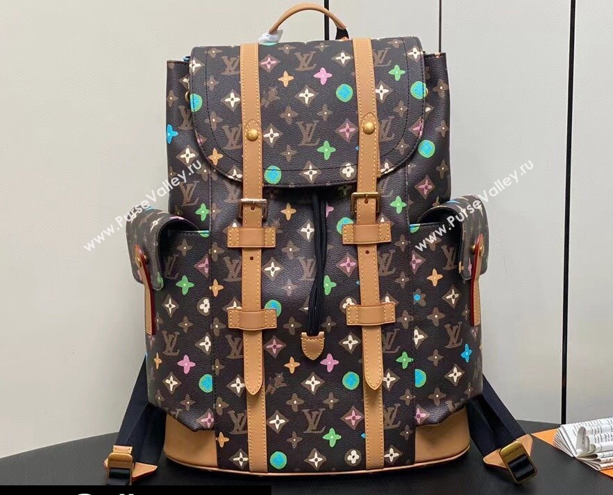 Louis Vuitton Monogram Craggy Canvas Christopher MM Bag M25240 Chocolate 2024 (kiki-24040124)