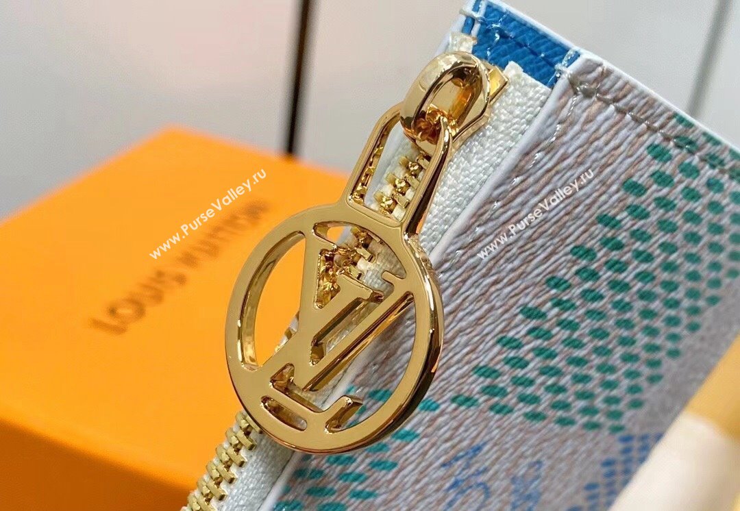 Louis Vuitton Damier Giant canvas Romy Card Holder N40639 Pistachio Green 2024 (kiki-24040122)