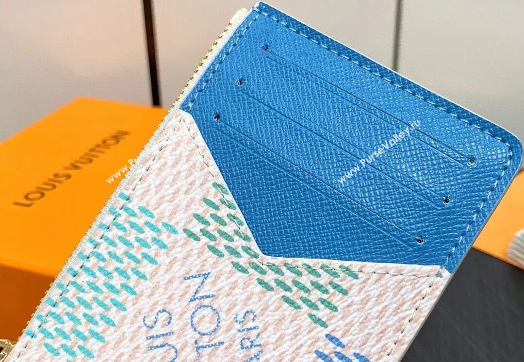 Louis Vuitton Damier Giant canvas Romy Card Holder N40639 Pistachio Green 2024 (kiki-24040122)