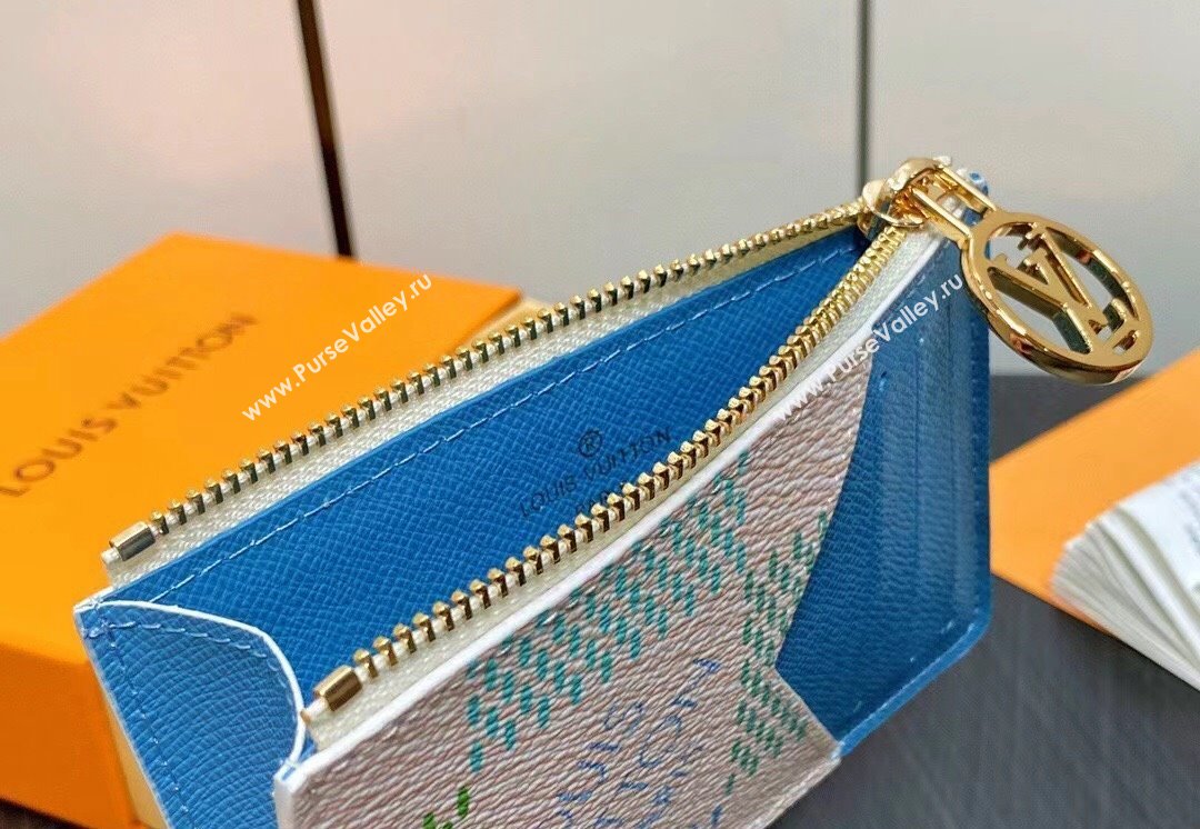 Louis Vuitton Damier Giant canvas Romy Card Holder N40639 Pistachio Green 2024 (kiki-24040122)