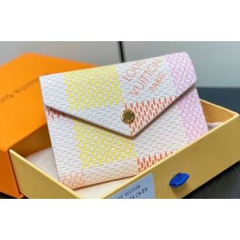 Louis Vuitton Damier Giant canvas Victorine Wallet N40638 Peach Pink 2024 (kiki-24040119)