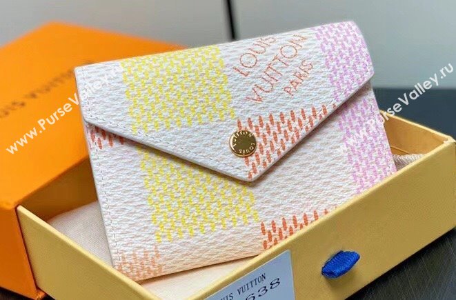 Louis Vuitton Damier Giant canvas Victorine Wallet N40638 Peach Pink 2024 (kiki-24040119)