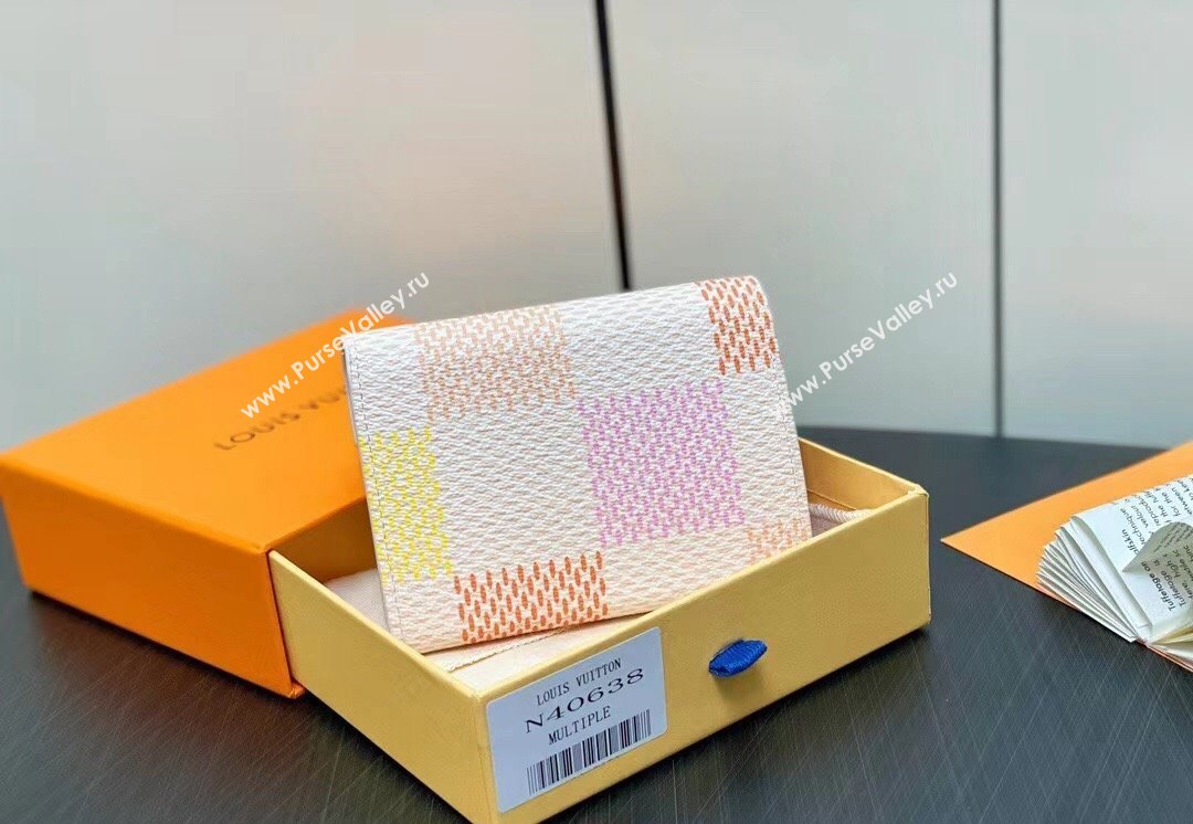 Louis Vuitton Damier Giant canvas Victorine Wallet N40638 Peach Pink 2024 (kiki-24040119)