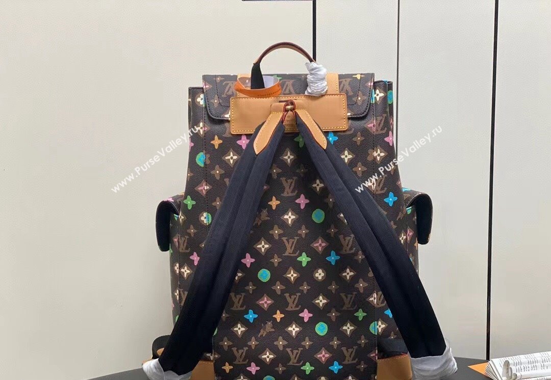 Louis Vuitton Monogram Craggy Canvas Christopher MM Bag M25240 Chocolate 2024 (kiki-24040124)