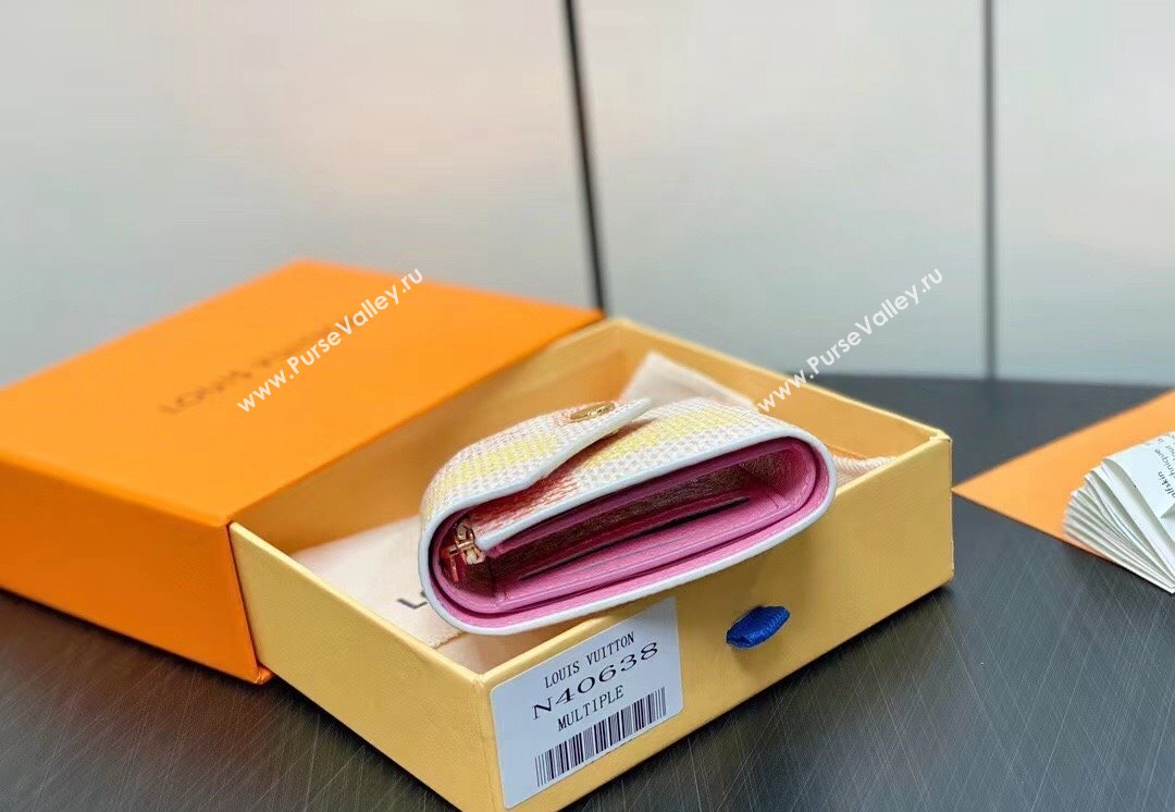 Louis Vuitton Damier Giant canvas Victorine Wallet N40638 Peach Pink 2024 (kiki-24040119)