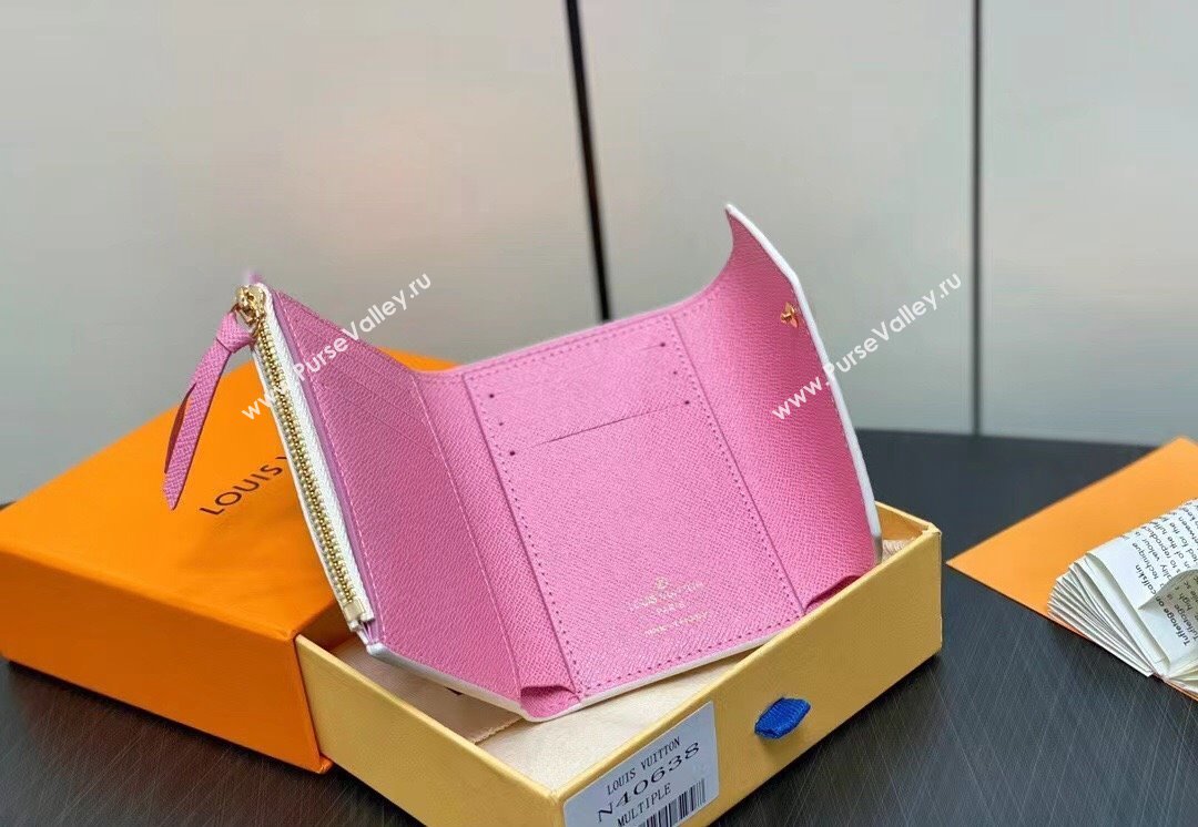 Louis Vuitton Damier Giant canvas Victorine Wallet N40638 Peach Pink 2024 (kiki-24040119)