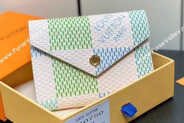 Louis Vuitton Damier Giant canvas Victorine Wallet N40750 Pistachio Green 2024 (kiki-24040120)