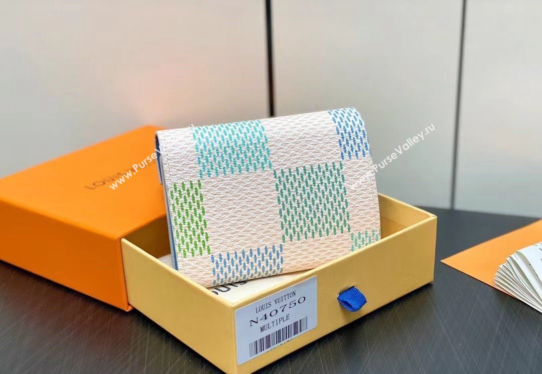 Louis Vuitton Damier Giant canvas Victorine Wallet N40750 Pistachio Green 2024 (kiki-24040120)