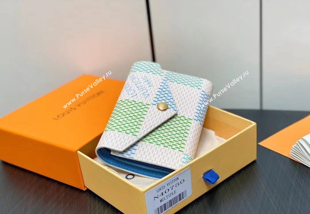 Louis Vuitton Damier Giant canvas Victorine Wallet N40750 Pistachio Green 2024 (kiki-24040120)