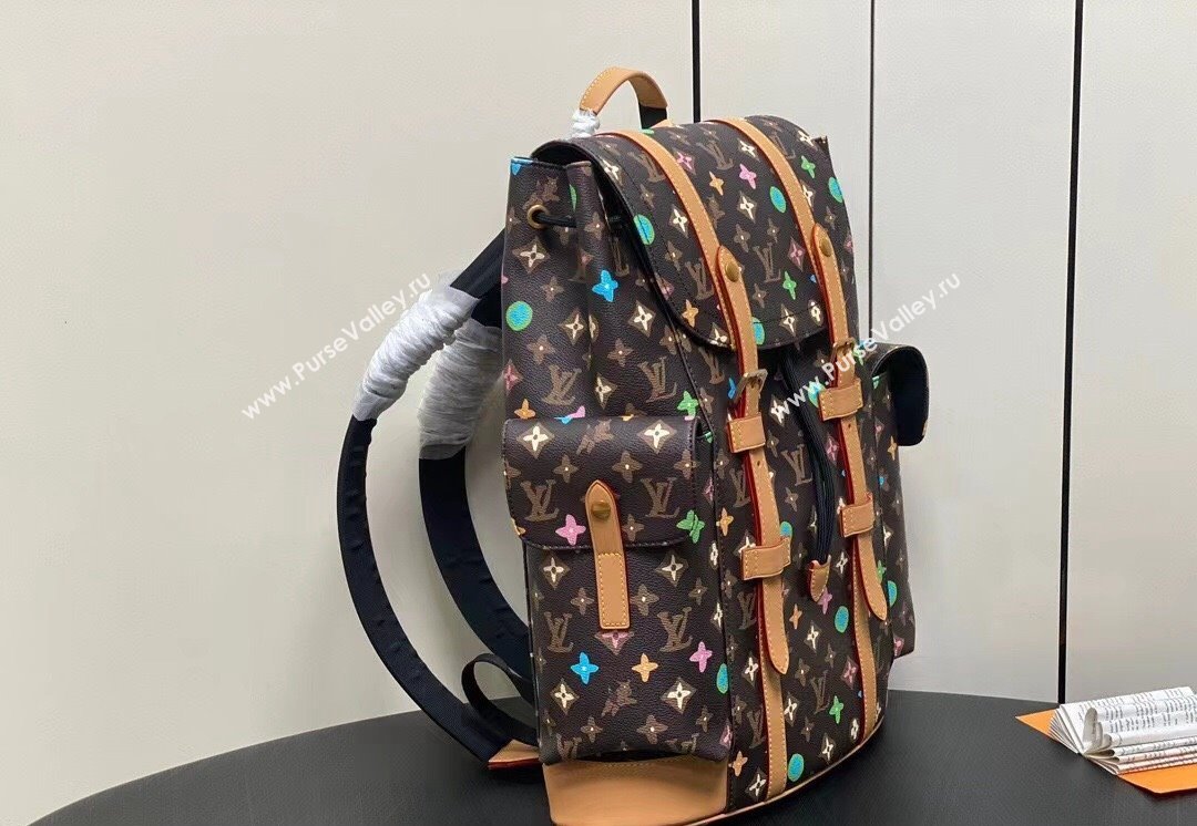 Louis Vuitton Monogram Craggy Canvas Christopher MM Bag M25240 Chocolate 2024 (kiki-24040124)