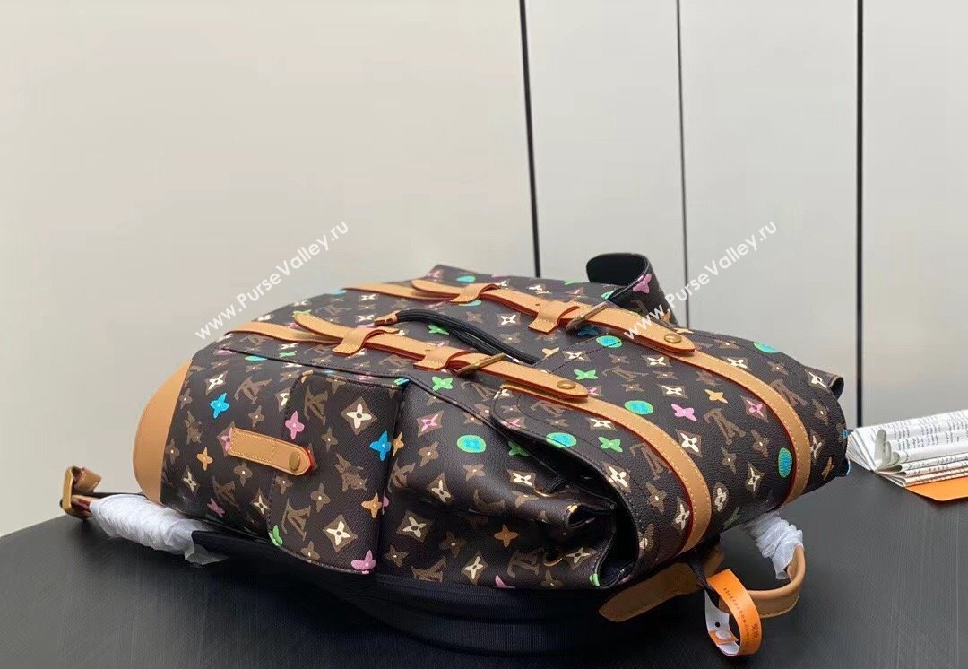 Louis Vuitton Monogram Craggy Canvas Christopher MM Bag M25240 Chocolate 2024 (kiki-24040124)
