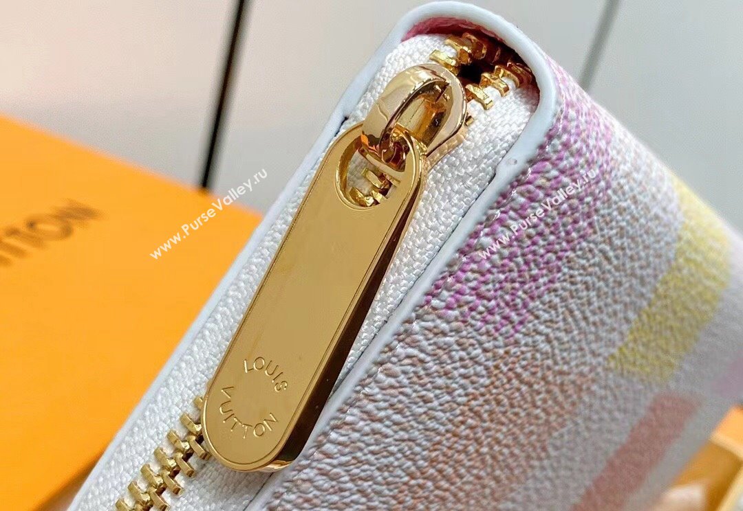Louis Vuitton Damier Giant canvas Zippy Wallet N40748 Peach Pink 2024 (kiki-24040117)