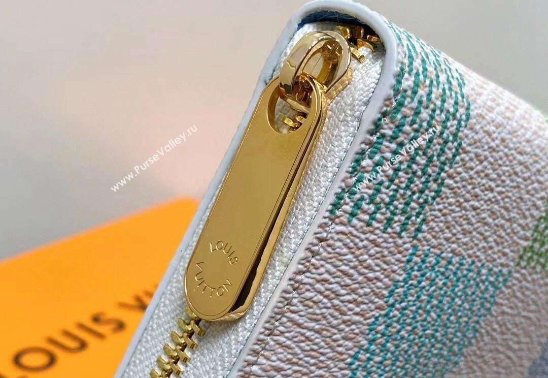 Louis Vuitton Damier Giant canvas Zippy Wallet N40748 Pistachio Green 2024 (kiki-24040118)