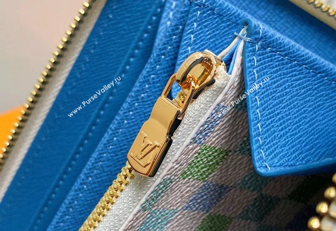 Louis Vuitton Damier Giant canvas Zippy Wallet N40748 Pistachio Green 2024 (kiki-24040118)