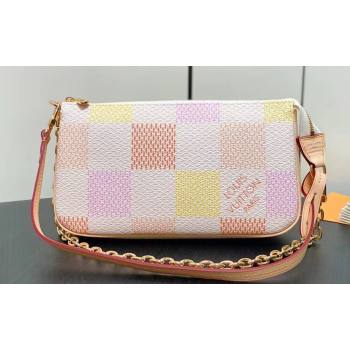 Louis Vuitton Damier Giant canvas Pochette Accessoires Bag N40642 Peach Pink 2024 (kiki-24040113)