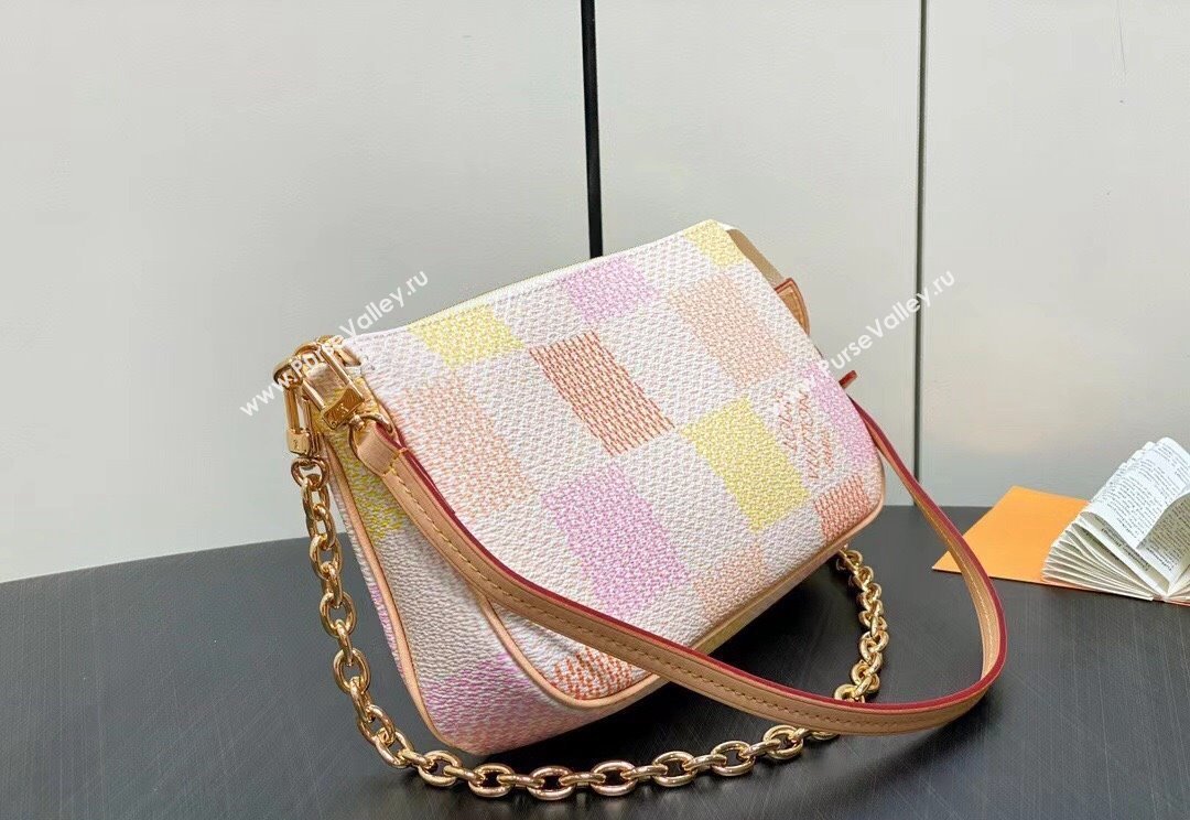 Louis Vuitton Damier Giant canvas Pochette Accessoires Bag N40642 Peach Pink 2024 (kiki-24040113)