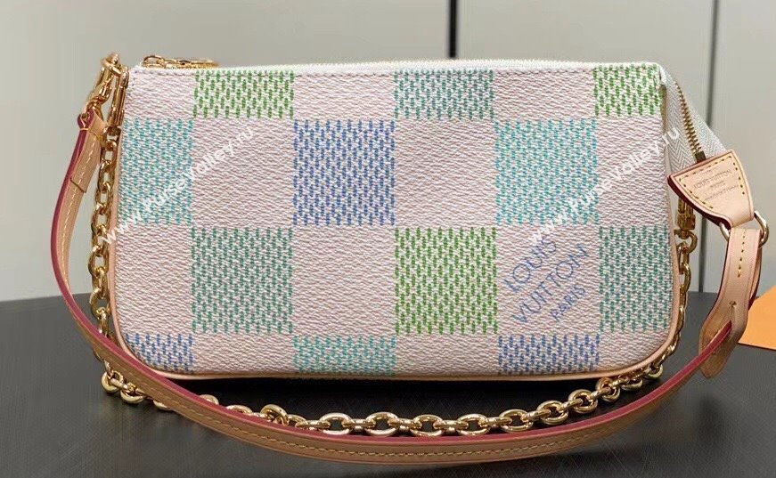 Louis Vuitton Damier Giant canvas Pochette Accessoires Bag N40642 Pistachio Green 2024 (kiki-24040114)