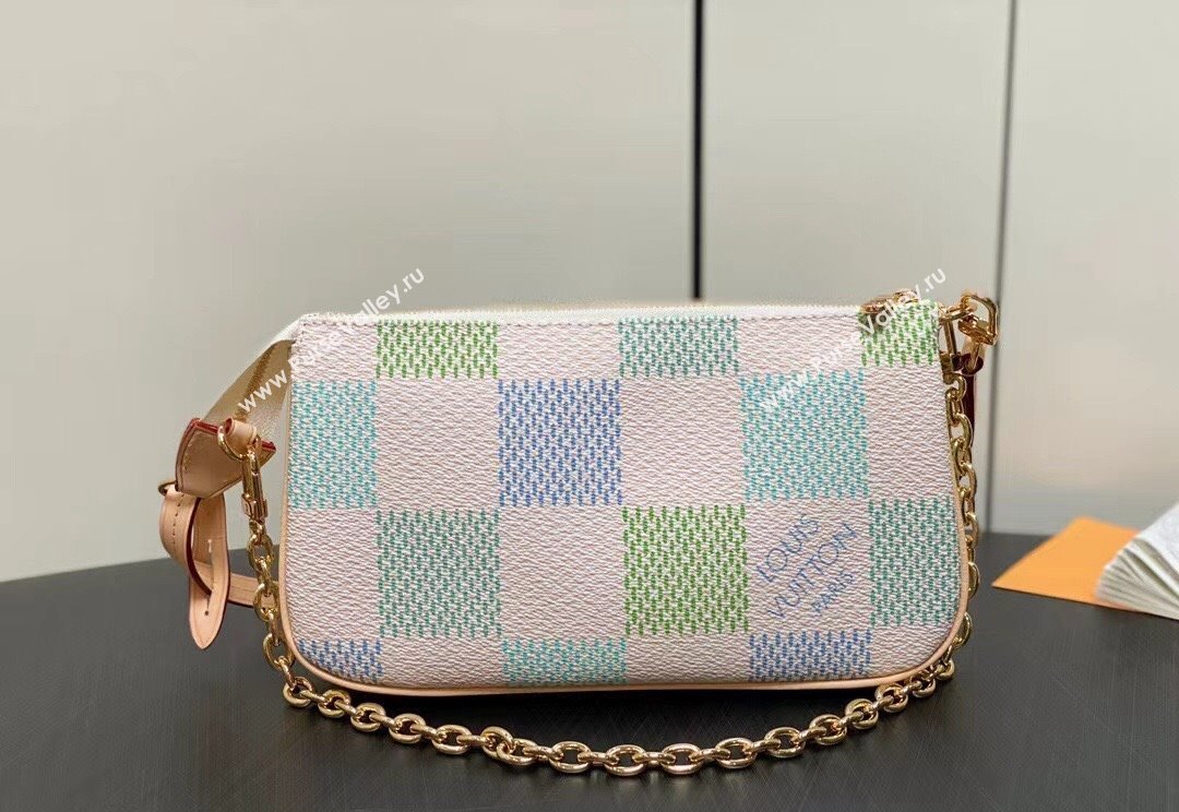Louis Vuitton Damier Giant canvas Pochette Accessoires Bag N40642 Pistachio Green 2024 (kiki-24040114)