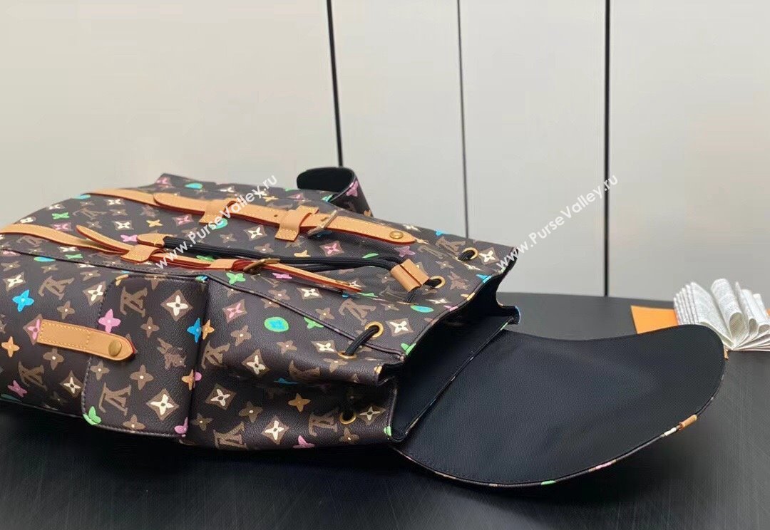 Louis Vuitton Monogram Craggy Canvas Christopher MM Bag M25240 Chocolate 2024 (kiki-24040124)