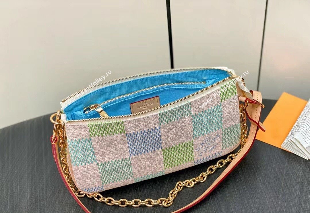 Louis Vuitton Damier Giant canvas Pochette Accessoires Bag N40642 Pistachio Green 2024 (kiki-24040114)
