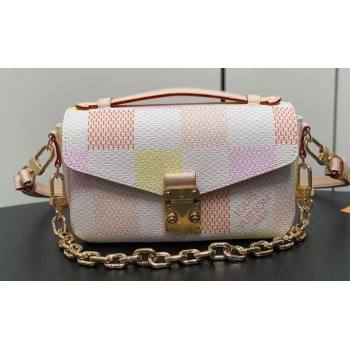 Louis Vuitton Damier Giant canvas Pochette Métis East West Bag N40749 Peach Pink 2024 (kiki-24040112)